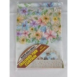 1 Pair of 501 Melanie Vintage Tailored Tier Curtains Flowers & Butterflies NIP
